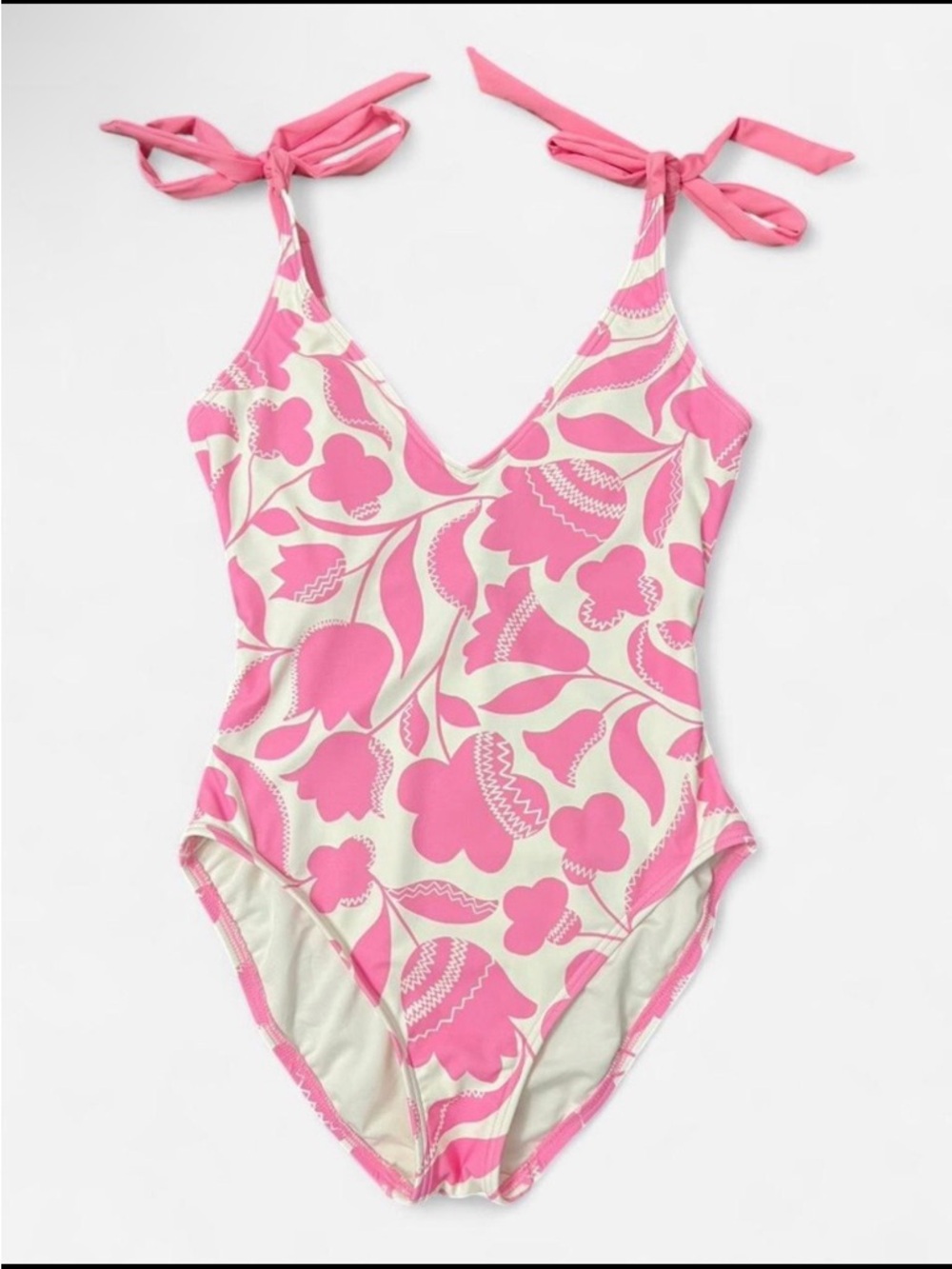 Kate Spade Pink Floral Tie-Shoulder One-Piece Swimsuit - NWT SIZE LARGE